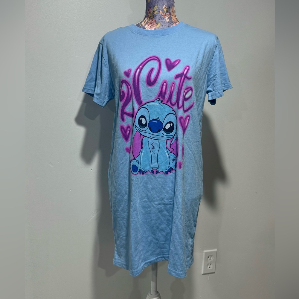 Stitch Blue Graphic T-Shirt Dress